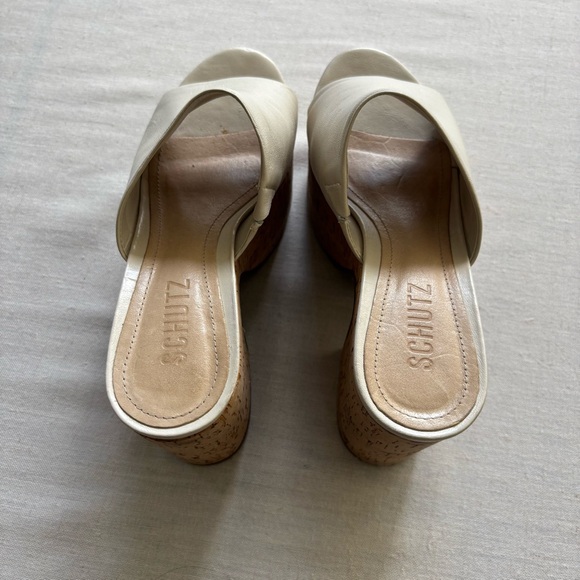 Schutz Women’s Dalle Cutout Nappa Leather Platform Sandals Size 6.5B - Picture 5 of 13